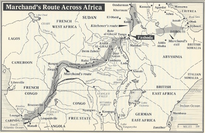 Marchands Route to Fashoda